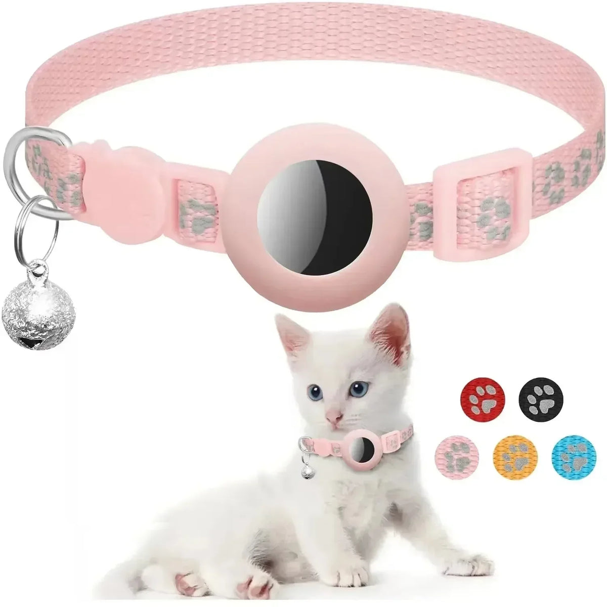 Reflective Breakaway AirTag Holder Collar for Cats & Small Dogs