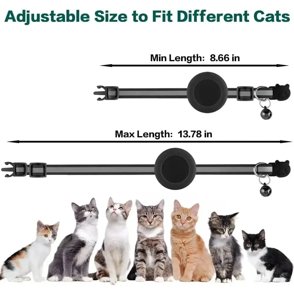 Reflective Breakaway AirTag Holder Collar for Cats & Small Dogs