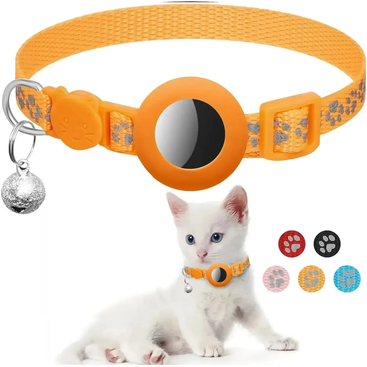 Reflective Breakaway AirTag Holder Collar for Cats & Small Dogs